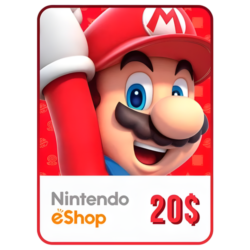 Пополнение счета Nintendo eShop на 20 USD Код активации Доллары Подарочная карта Нинтендо Ешоп Gift Card США 913400₽