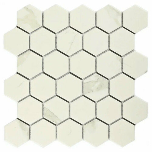 Мозаика керамогранитная BONAPARTE Carrara comb 27,9x26,8x0,6 бело-серый микс