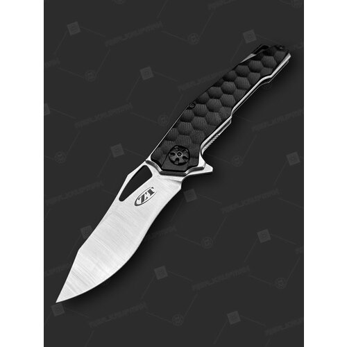 Нож складной туристический ZT, сталь 8Cr13MoV, рукоять G10 каменный век, замок Liner-Lock, черный, edc