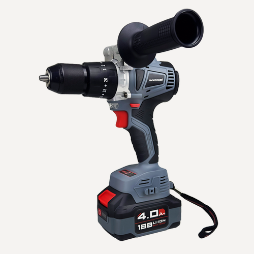 Изображение товара Аккумуляторная дрель ProfiPower MKDHP-18V E0087, ударная, с магнитным держателем, 18В, Li-ion