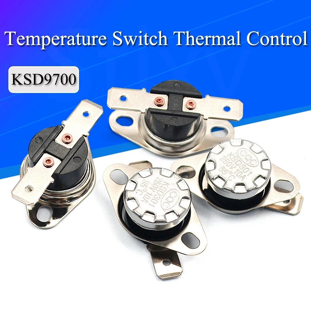 Биметаллический термостат Stlxy KSD301 250V 10A 0-300°C, 75C, Normal close, 1Pcs