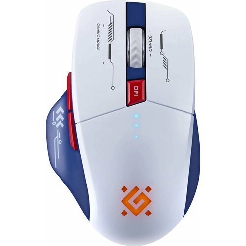 Мышь Defender Tisa GM-126 игровая оптическая беспроводная USB белый и синий 52126 1000₽