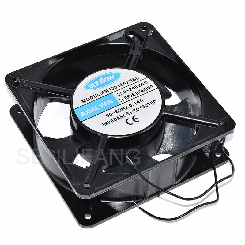 Для Sunflow FM12038A2HSL 220-240 В переменного тока, 50 ~ 60 Гц, 0,14 А, двухлинейный осевой вентилятор