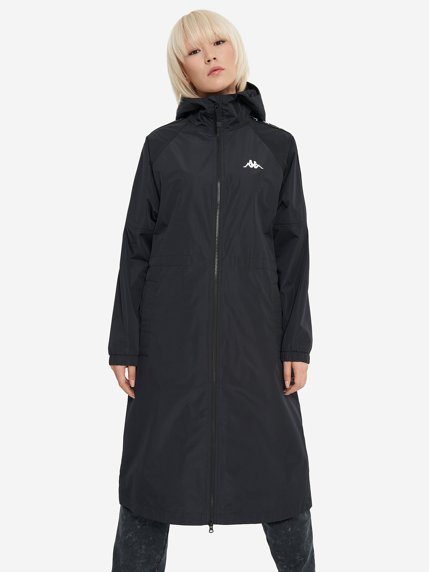 Ветровка Kappa Authentic Women's Banda Long Windbreaker, размер 42-44, черный — фото 1