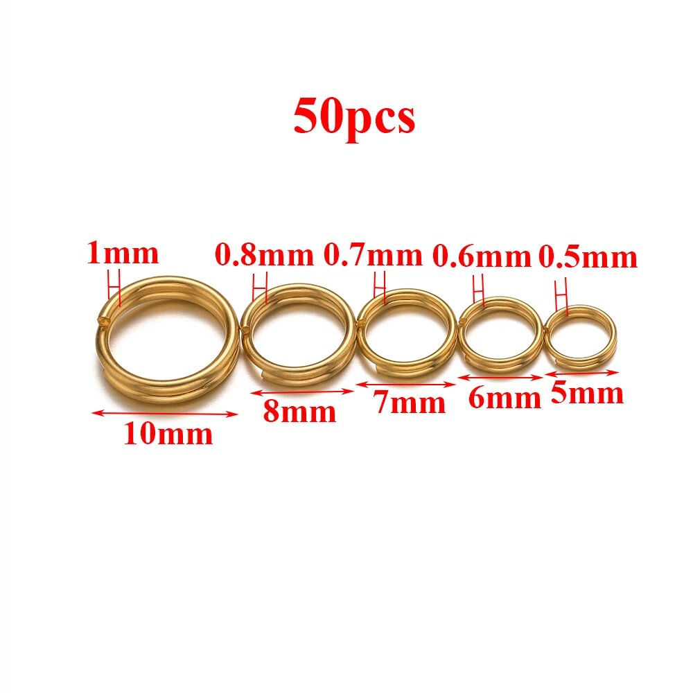 Открытые кольцевые соединители Oklayn из нержавеющей стали золотого цвета 5/6/7/8/10 мм 5mm Gold