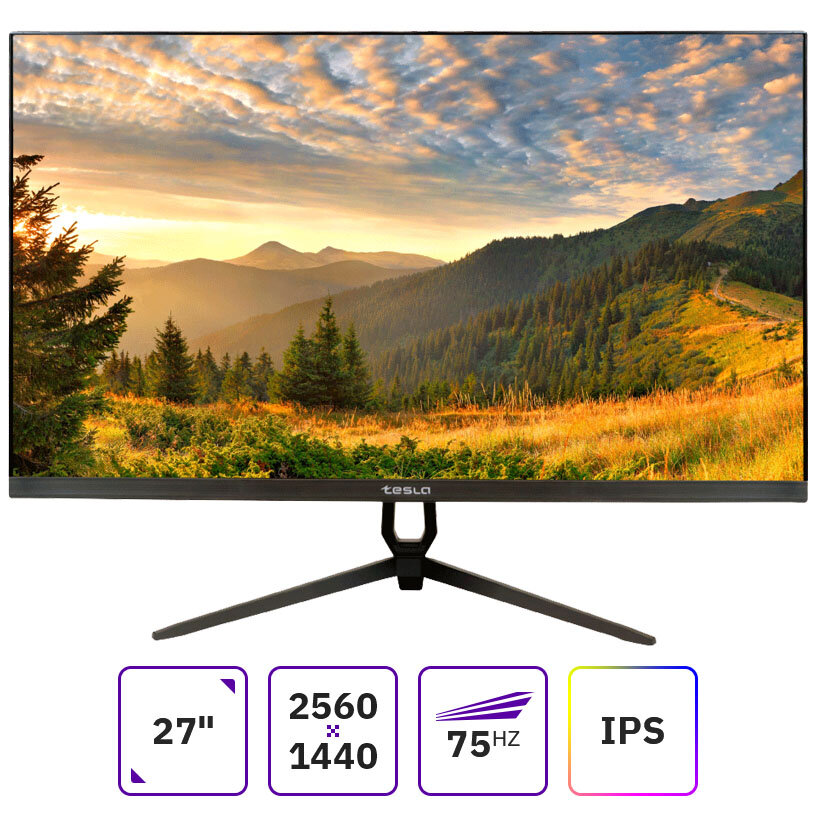 Монитор 27" TESLA F2722DF IPS, 2560x1440, черный