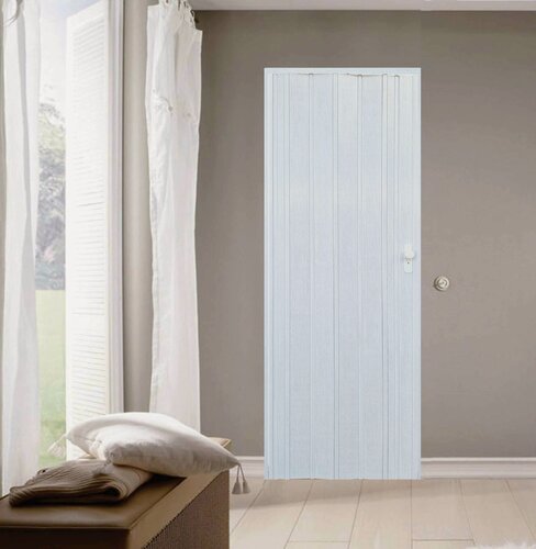 Изображение товара Дверь-гармошка межкомнатная серия "FINE" 203 х 203 см, ясень серый, с замком и колесами