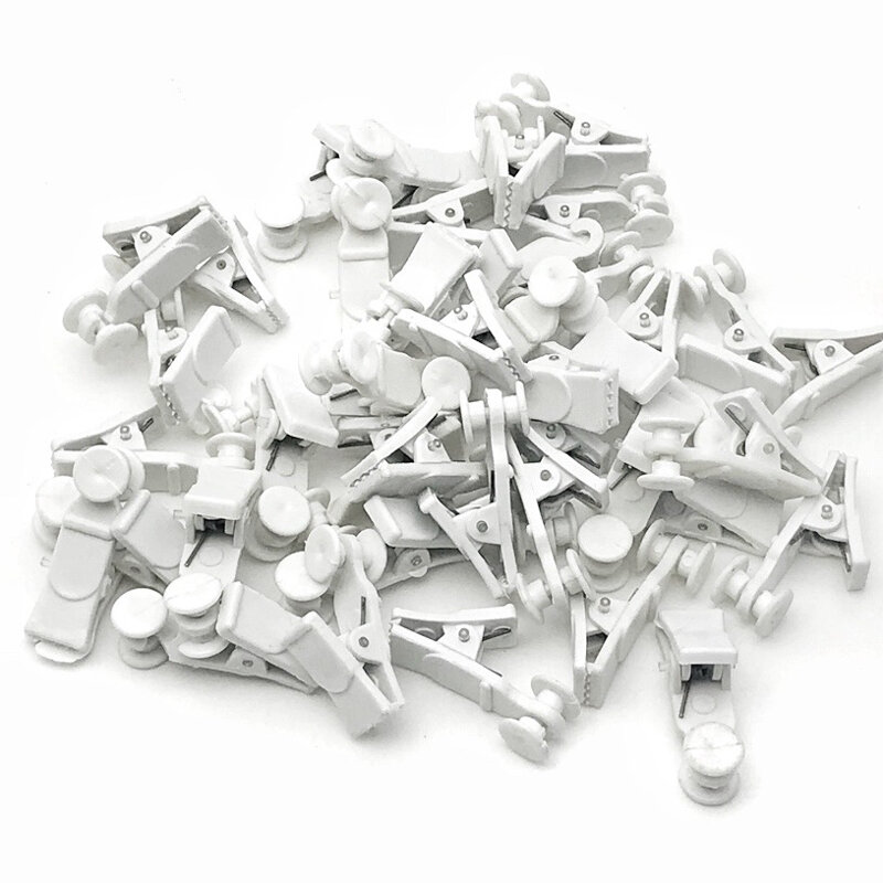 Прищепки для штор, пластик, цвет белый, набор 50шт