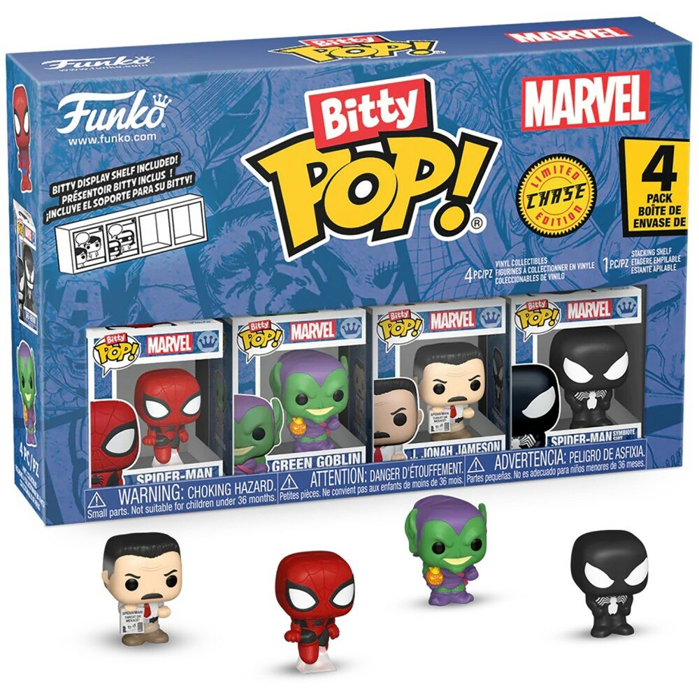 Набор фигурок Funko Bitty POP! Marvel Comics Spider-Man (First Appearance) & Green Goblin & J Jonah Jameson & Сhase 85701