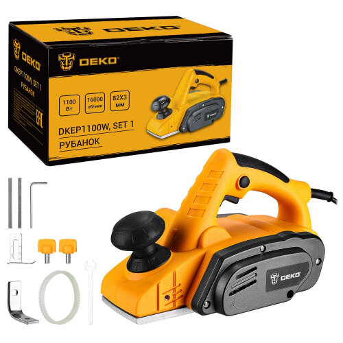 Рубанок Deko DKEP1100W SET1 1100Вт 82 мм (083-1074)
