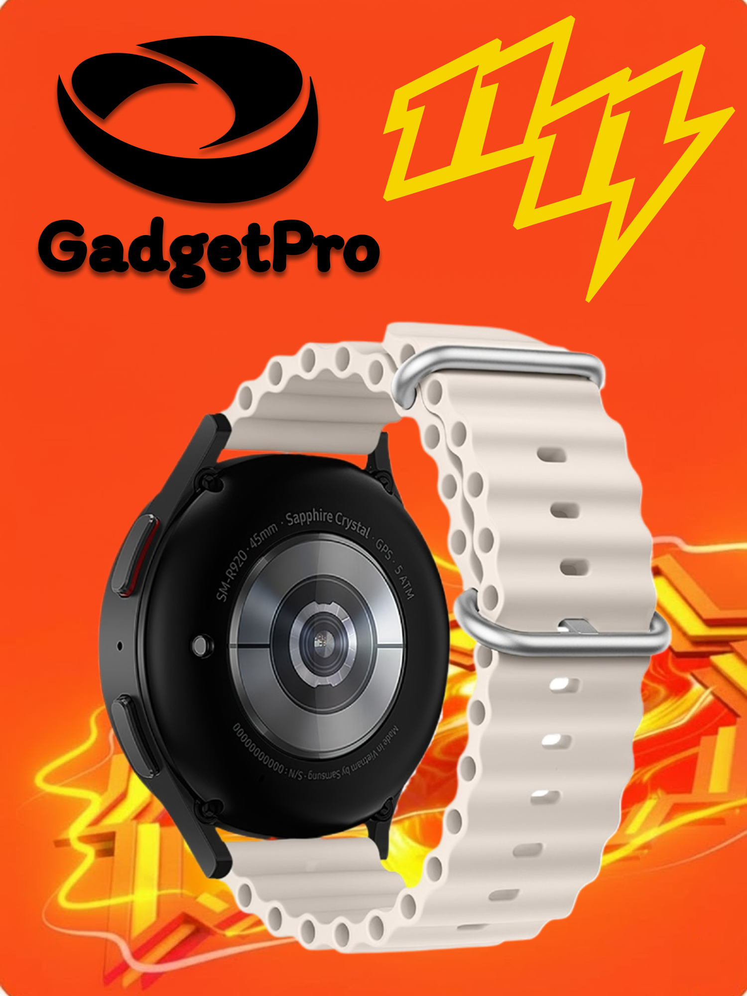 Силиконовый ремешок Hoco WH01 Marine 20 мм, white, двойная застёжка, универсальный