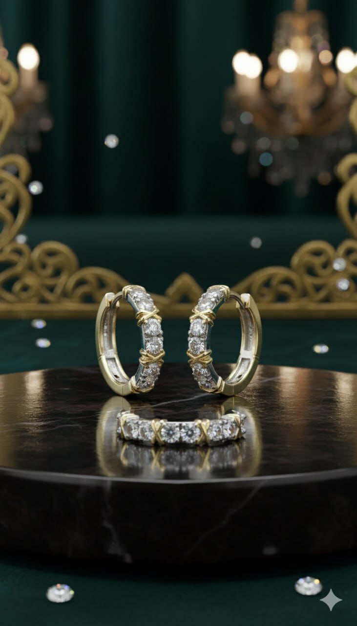 Комплект бижутерии: серьги, кольцо, Swarovski Zirconia