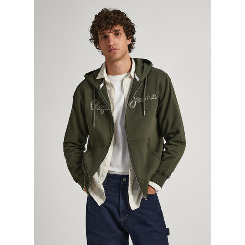 фото Толстовка pepe jeans, размер xl, хаки, зеленый