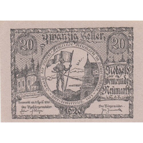 Австрия, Ноймаркт-им-Хаусруккрайс 20 геллеров 1920 г. австрия ноймаркт им хаусруккрайс 10 геллеров 1920 г 2