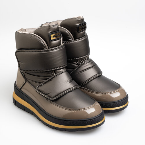 фото Ботинки onway, демисезон/зима, на липучках, высокие, лакированные, размер 38, коричневый