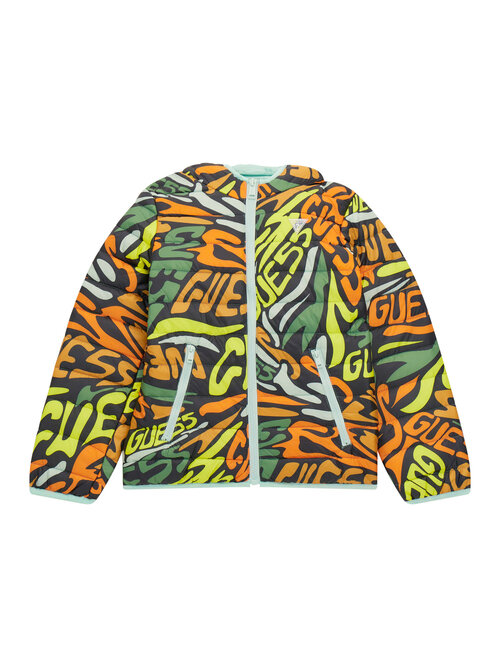 Куртка GUESS, размер 10, бежевый, зеленый