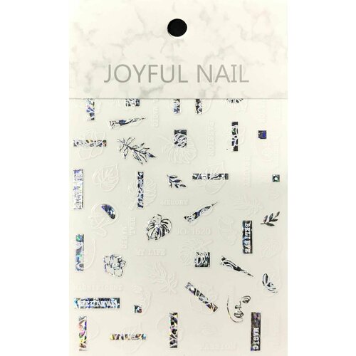 Наклейки для дизайна ногтей JOYFUL NAIL - листочки, абстракции, 1 упаковка