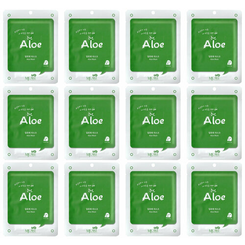 Mijin Маска тканевая для лица с алоэ MJ CARE Aloe mask pack 22г 12шт