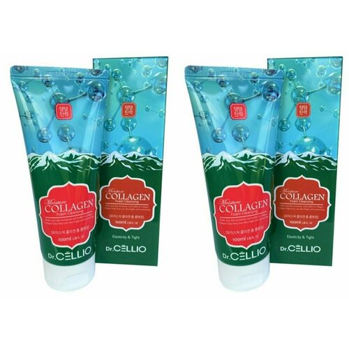 Dr. Cellio Пенка для умывания Collagen Derma Lift Solution Foam Cleansing, С коллагеном, 100 мл, 2 шт