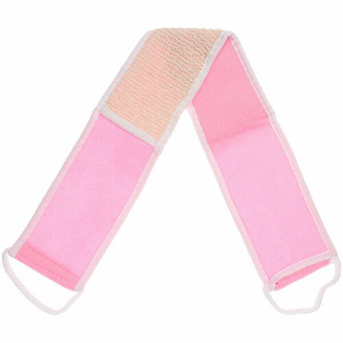 Мочалка для тела «ULTRAMARIN AGORA», комбинированная, цвет нежно розовый, 70*10см
