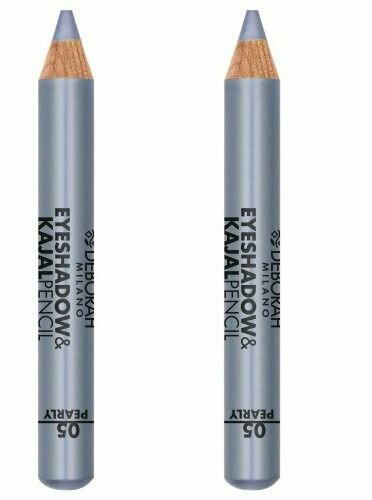 Тени-карандаш для век, Deborah Milano, Eyeshadow&Kajal Pencil, тон 05 жемчужно-светло-голубой, 2 г, 2 шт