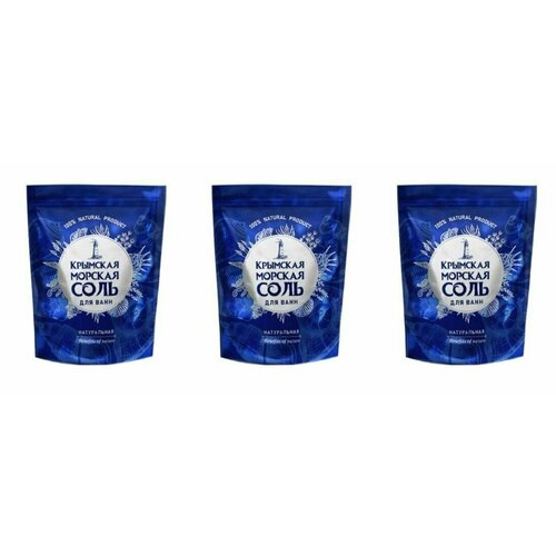 Крымская соль Соль для ванн морская Натуральная, 1100 гр , 3 шт/