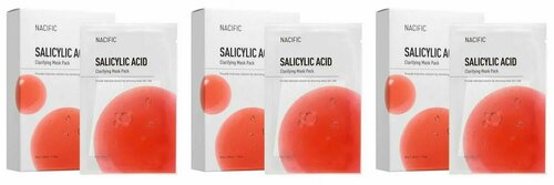 Nacific, Тканевая маска для лица с салициловой кислотой Salicylic Acid Clarifying Mask Pack, 30 г, 3 шт