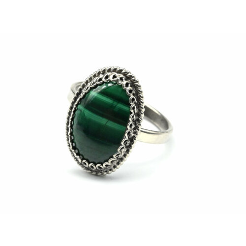Кольцо, малахит, размер 15, зеленый