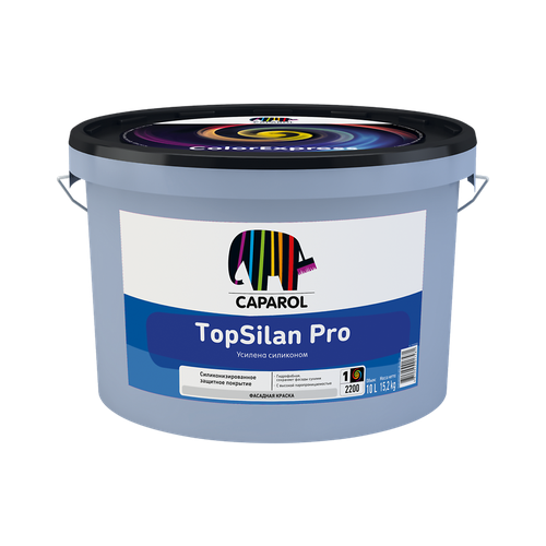 Краска водно-дисперсионная для наружных работ Caparol TopSilan Pro База 1, 10 л краска силиконовая фасадная для наружных работ caparol muresko муреско база 1 10 л