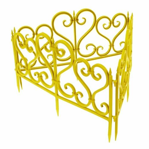 Ограждение садовое пластик `Ажурное` 300 см х 25 см желтое ограждение садовое декоративное цвет жёлтый