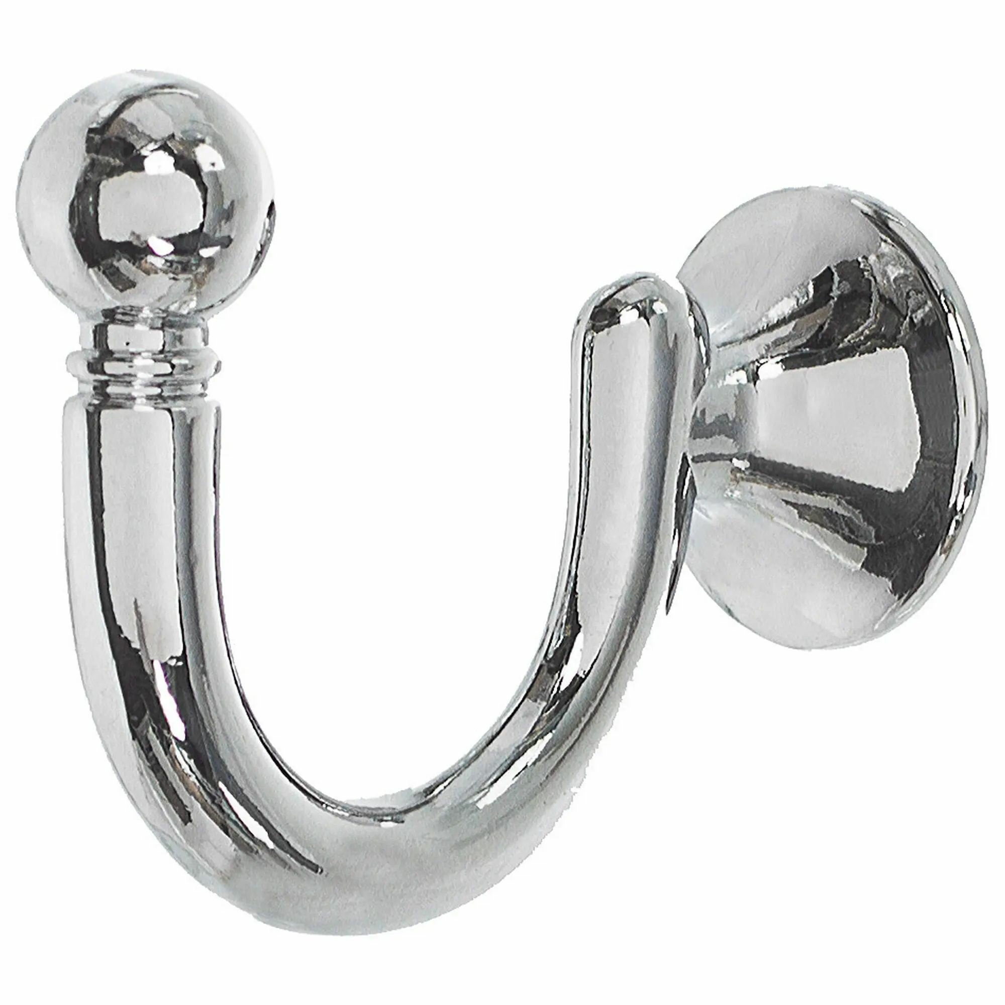 фото Крючок максимальная нагрузка 10 кг 40 мм сталь крепление на саморезы цвет хром