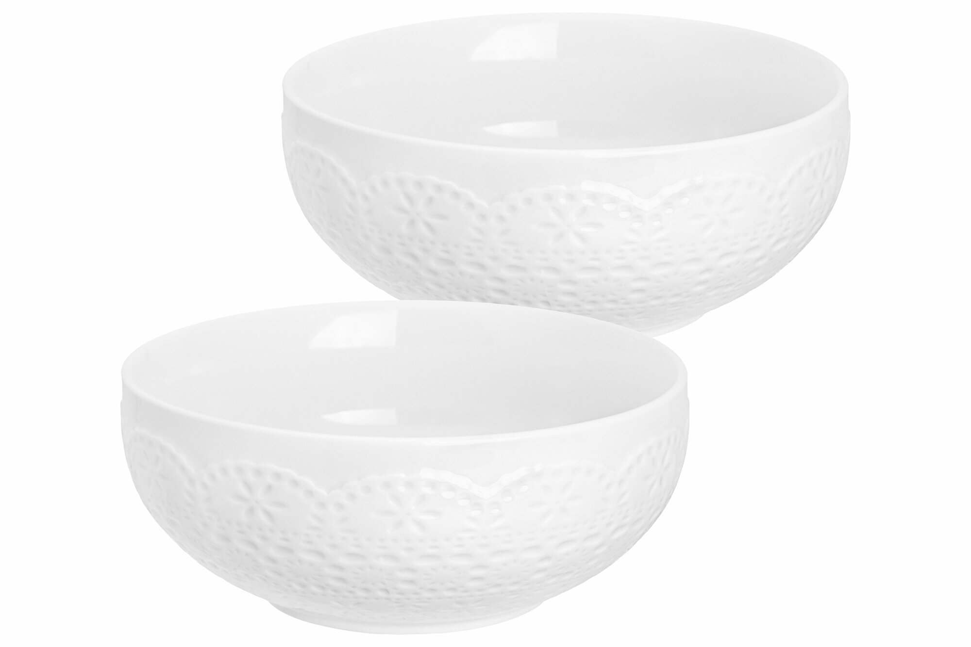 фото Elan gallery Набор салатников Кружево, 16.5 см, 0.8 л, 2 шт.