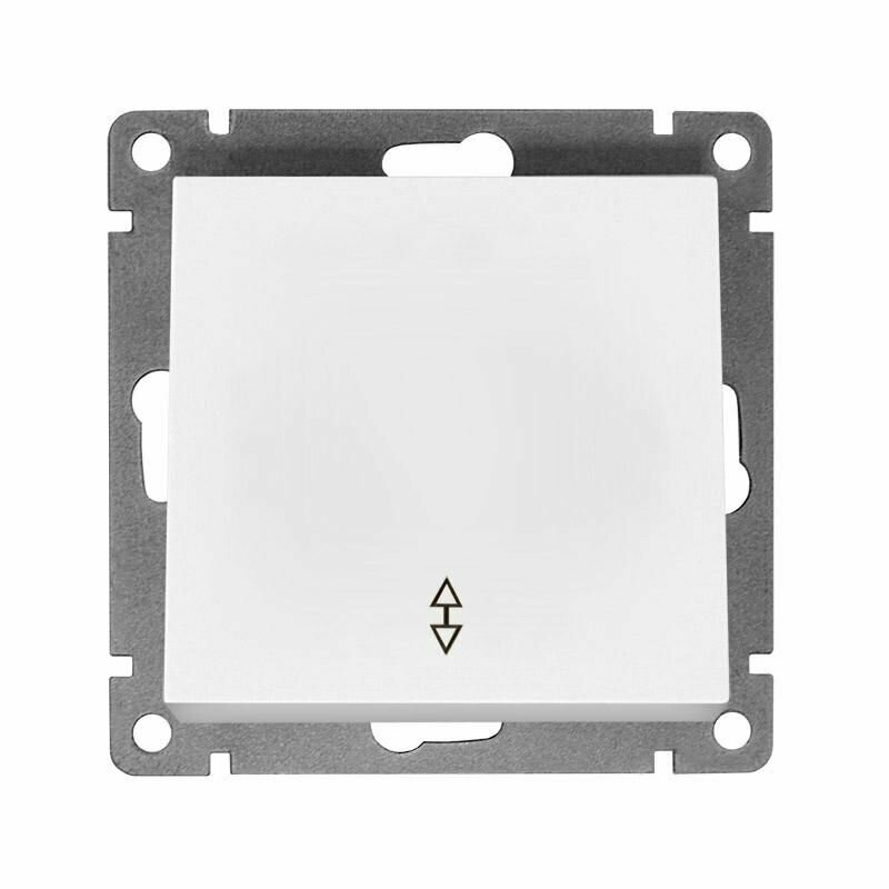 фото Переключатель проходной 1-кл. СП Афина 10А IP20 механизм бел. Universal A0025