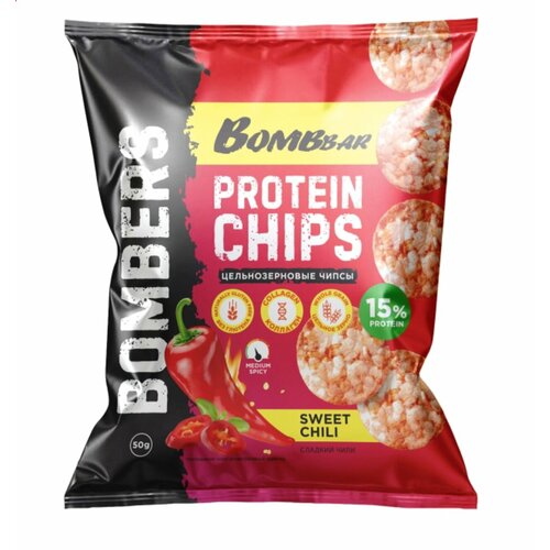 Чипсы Bombbar Protein Chips 50 г, Сладкий чили