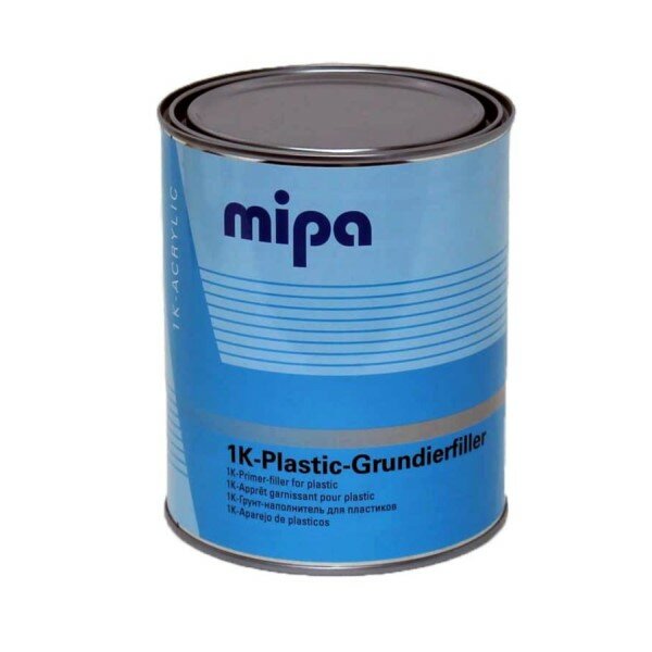 Грунт автомобильный MIPA 1K Plastic грунт наполнитель + праймер по пластику, светло-серый, 1 л