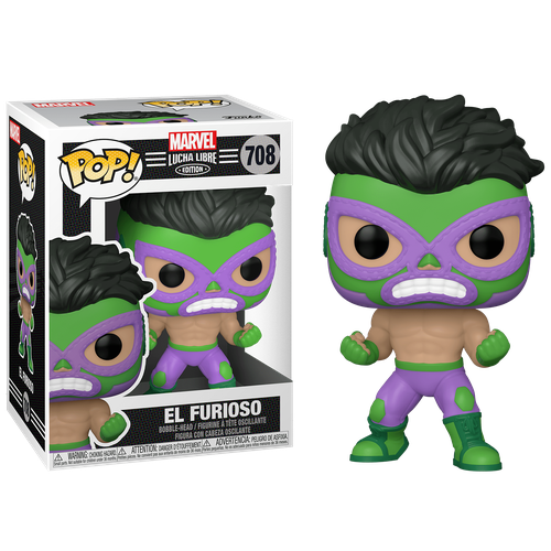 набор фигурка marvel lucha libre edition el aracno spider man набор татуировок переводных Фигурка Funko POP El Furioso Hulk из комиксов Marvel: Lucha Libre Edition