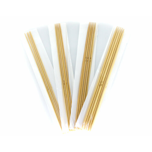 Спицы бамбуковые для вязания, длина 20см, размеры 2.0-3.5мм , упак.- 4 набора.