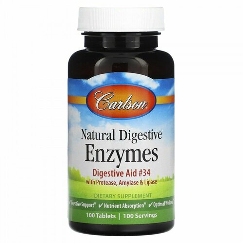 Carlson, Natural Digestive Enzymes, 100 Tablets