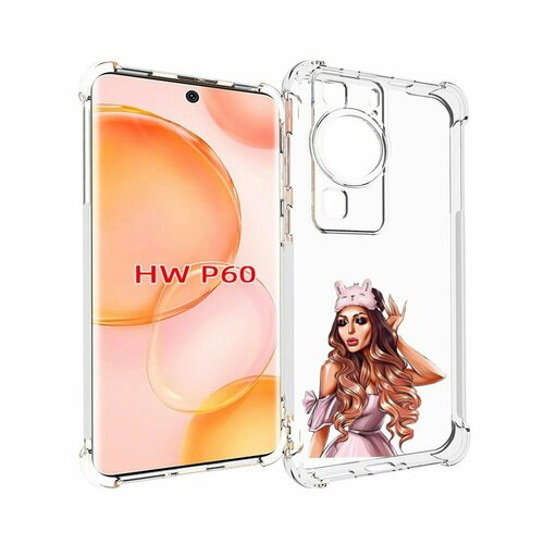 Чехол MyPads девушка-с-маской-для-сна женский для Huawei P60 задняя-панель-накладка-бампер