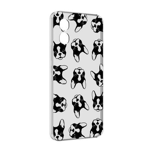 Чехол MyPads черно белые собачки для Honor X5 задняя-панель-накладка-бампер