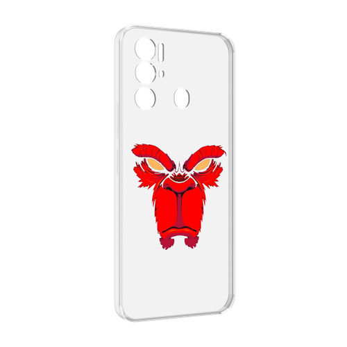 Чехол MyPads красная обезьяна в темноте для Tecno Pova Neo 4G задняя-панель-накладка-бампер