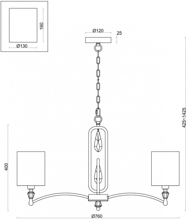 Подвесная люстра Riverside FR1007PL-07BS — фото 1