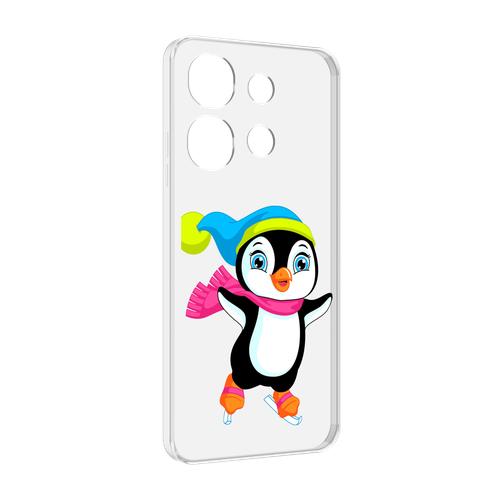 Чехол MyPads пингвин на коньках для Tecno Spark Go 2023 (BF7) / Tecno Smart 7 задняя-панель-накладка-бампер