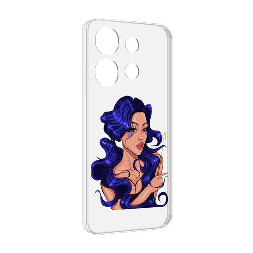Чехол MyPads красивая-девушка-с-синими-волосами женский для Tecno Spark Go 2023 (BF7) / Tecno Smart 7 задняя-панель-накладка-бампер