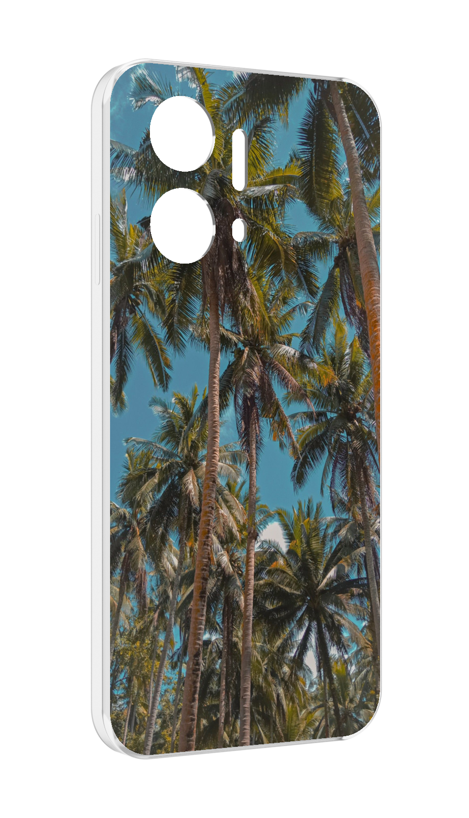 Чехол MyPads летние пальмы для Honor X7a задняя-панель-накладка-бампер