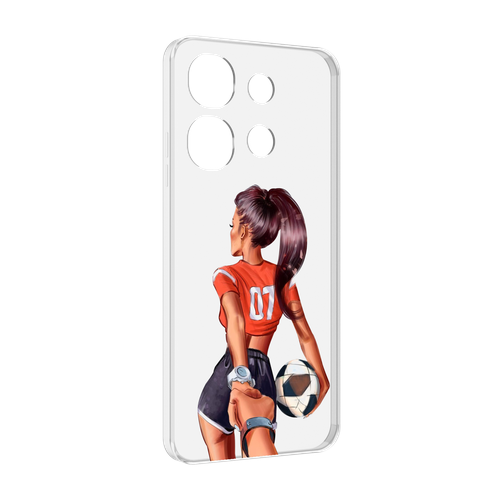 Чехол MyPads Девушка-футболистка женский для Tecno Spark Go 2023 (BF7) / Tecno Smart 7 задняя-панель-накладка-бампер