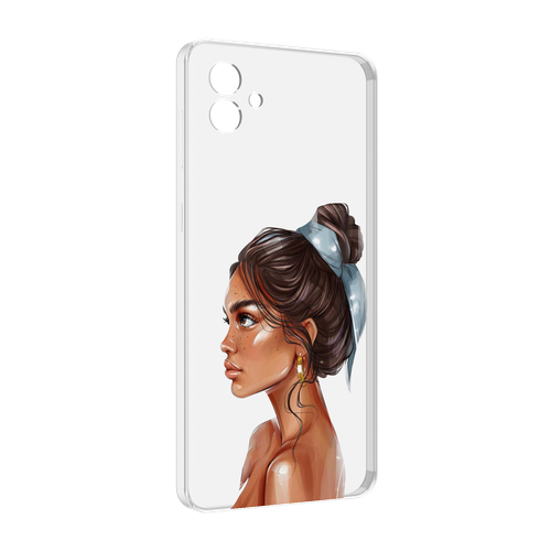 Чехол MyPads Девушка-с-повязкой женский для Samsung Galaxy M04 задняя-панель-накладка-бампер