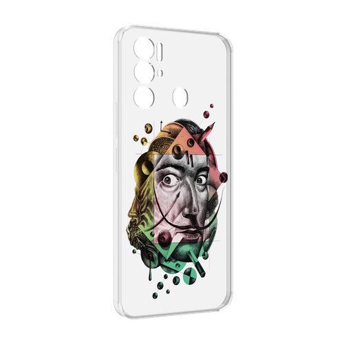 Чехол MyPads разноцветное лицо абстракция для Tecno Pova Neo 4G задняя-панель-накладка-бампер