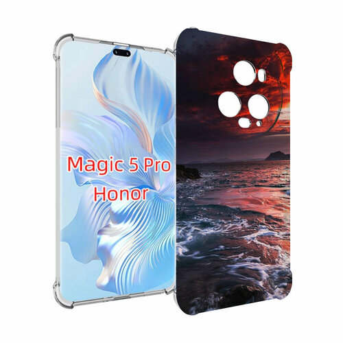 Чехол MyPads красивый залив для Honor Magic 5 Pro задняя-панель-накладка-бампер