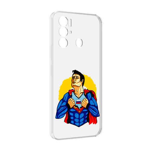 Чехол MyPads русский супермен для Tecno Pova Neo 4G задняя-панель-накладка-бампер